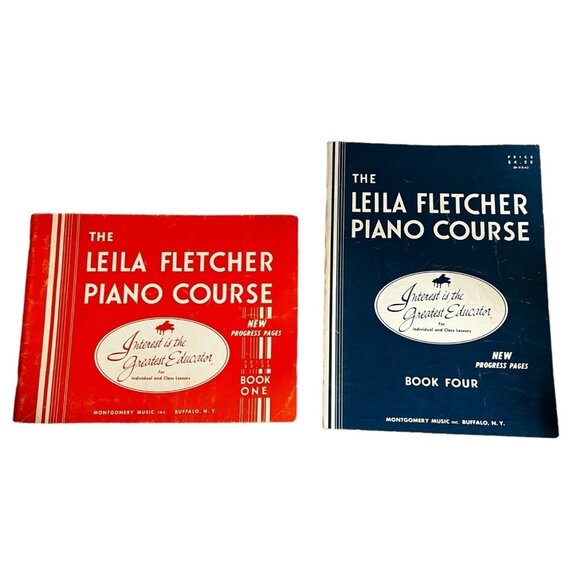 Vintage Bundle of 2 Leila Fletcher Piano Course Sheet Music Books 1 & 4 Paperbac - Picture 1 of 12